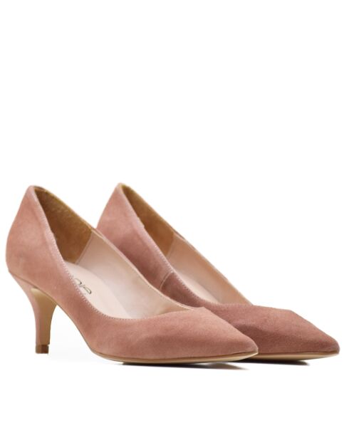 Pumps 13370 in pelle scamosciata color carne
