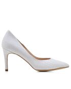 76572 Décolleté bianche in pelle di coccodrillo - Tacco: 8 cm