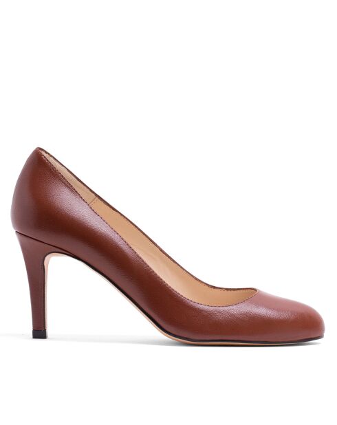 Pumps tibetane 12619 marroni in pelle - Tacco: 7cm