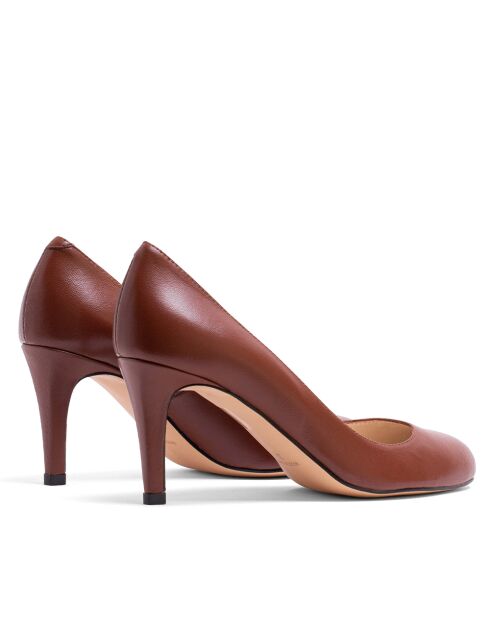 Pumps tibetane 12619 marroni in pelle - Tacco: 7cm