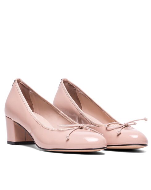 52649 Pumps in pelle verniciata color carne