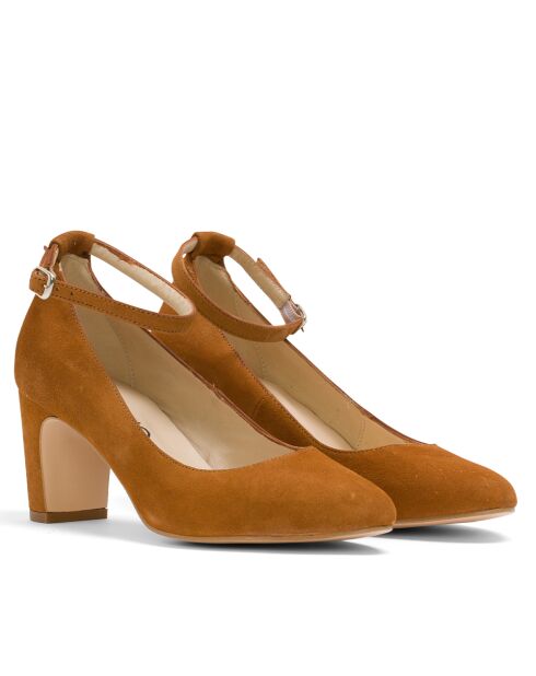 Pumps 137640 in pelle scamosciata cognac - Tacco: 6,5 cm