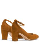 Pumps 137640 in pelle scamosciata cognac - Tacco: 6,5 cm
