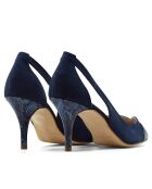 Pumps in pelle di serpente blu marino 14787CU - Tacco: 7,5 cm