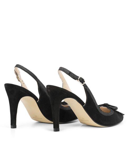 Dumps F-4256 in pelle scamosciata nera - Tacco: 8cm