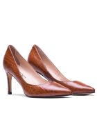 76572 Dumps marroni in pelle di coccodrillo - Tacco: 8 cm