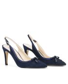 Dumps Aube F-4256 in pelle scamosciata blu marino - Tacco: 8 cm