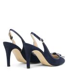 Dumps Aube F-4256 in pelle scamosciata blu marino - Tacco: 8 cm