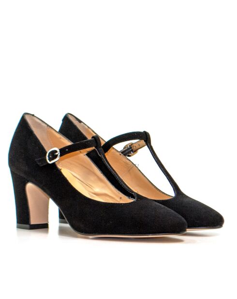 CA-688 Pumps aus schwarzem Veloursleder - Absatz: 6,5 cm