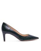 13370 Pumps verdi in pelle di coccodrillo