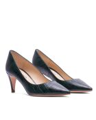 13370 Pumps verdi in pelle di coccodrillo