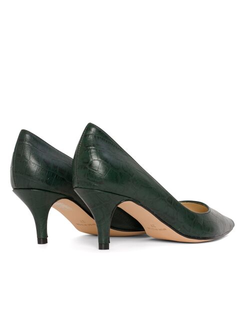 13370 Pumps verdi in pelle di coccodrillo