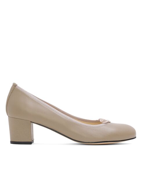 Escarpins 52649 en Cuir Mestizo taupe