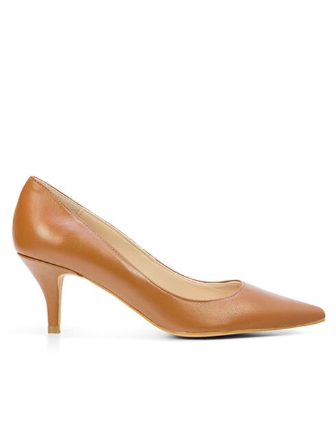 13370 Pumps in nappa marrone