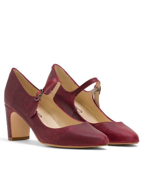 Pompe rosse in pelle di coccodrillo CA-1477