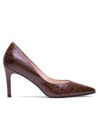 76572 Dumps marroni in pelle di coccodrillo - Tacco: 8 cm