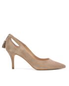 Escarpins 14786 en Daim taupe - Talon : 7cm