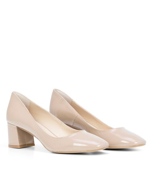 Escarpins F-2702 en Cuir Vernis nude