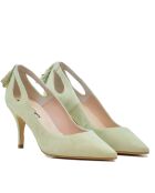 Dumps 14786 in pelle scamosciata color menta pastello - Tacco: 7cm