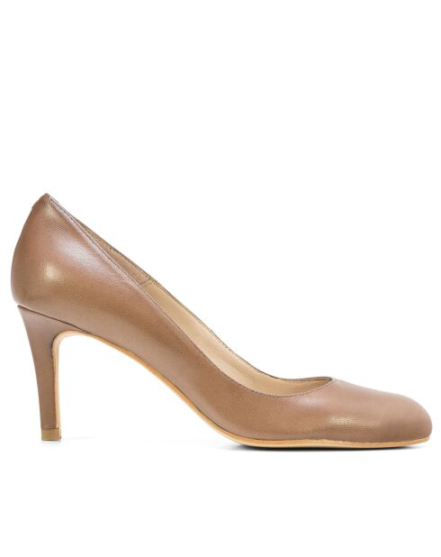Pumps tibetane in pelle beige cammello 12619 - Tacco: 6cm