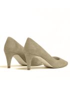 Escarpins 13370 en cuir daim taupe