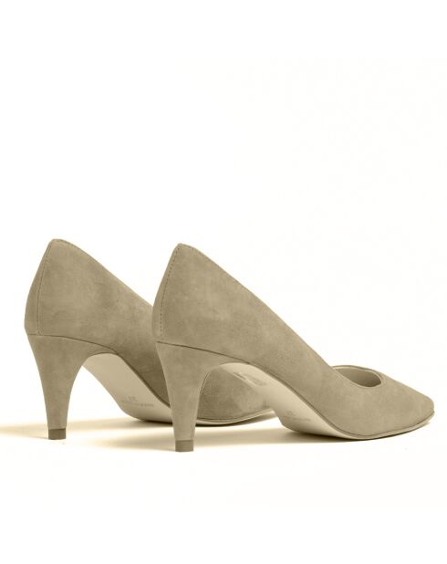 Escarpins 13370 en cuir daim taupe