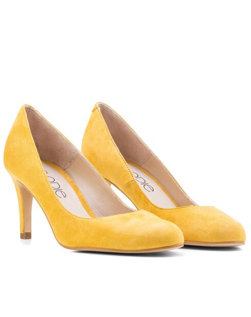 Dumps 12619 in pelle scamosciata gialle - Tacco: 6cm