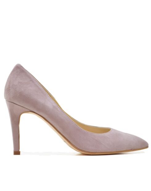 F-4253 pumps van nude-suède leer - Hak: 7 cm