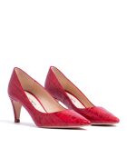 13370 Pumps rosse in pelle di coccodrillo