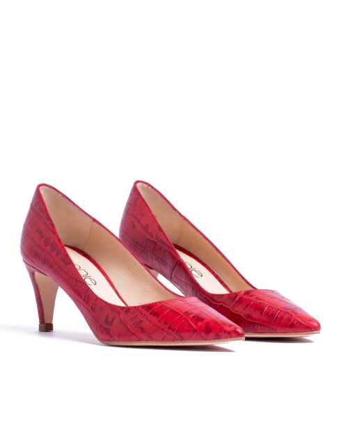 13370 Pumps rosse in pelle di coccodrillo