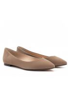 CA-106 taupefarbene Ballerinas aus Veloursleder
