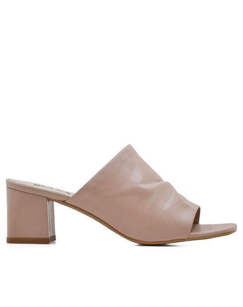 CA-1943 Nude leren muiltjes met hak