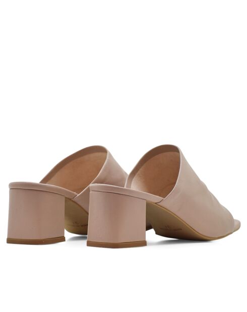 CA-1943 Nude leren muiltjes met hak