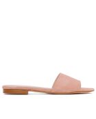 F-2878P muiltjes van nude-suède leer