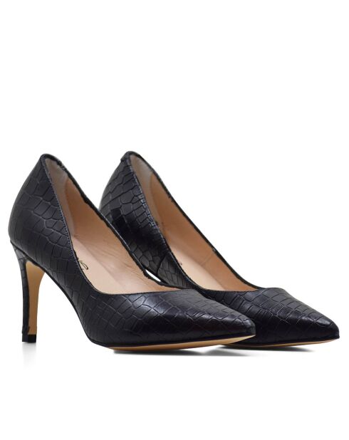 76572 Dumps nere in pelle di coccodrillo - Tacco: 8 cm