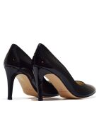 Dumps F-4253 in pelle verniciata nera - Tacco: 7 cm