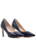 76572 Dumps in pelle di coccodrillo blu marino - Tacco: 8 cm