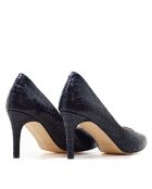 76572 Dumps in pelle di coccodrillo blu marino - Tacco: 8 cm