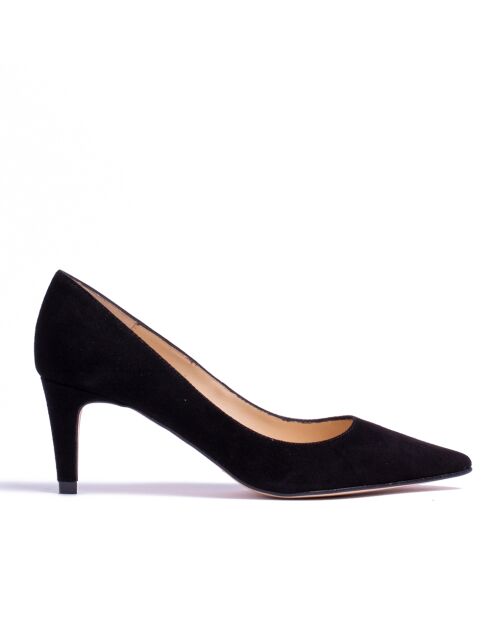 Pumps 13370 nere in pelle scamosciata