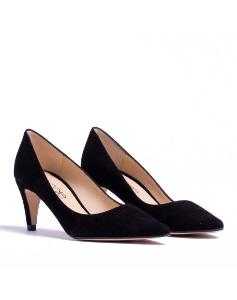 Pumps 13370 nere in pelle scamosciata