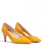 Pumps 13370 in pelle scamosciata con tuorlo d'uovo