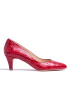 Scarpe con tacco 176763 in pelle di coccodrillo rosse - Tacco: 5,5 cm