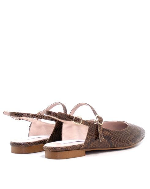Ballerines BA23 Serpent marron Castan
