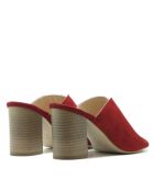 Sabot SD-104 in pelle scamosciata rossa - Tacco: 8cm