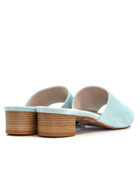 CA-462 muiltjes met hak van aquasuède