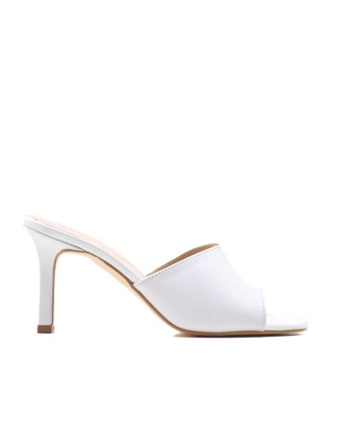 Witte muiltjes van Mestizo-leer CA-1737 met hak - Hak: 7 cm