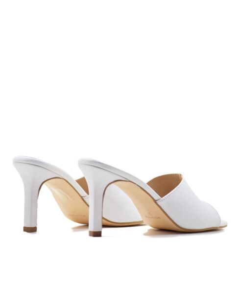 Witte muiltjes van Mestizo-leer CA-1737 met hak - Hak: 7 cm