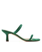 CA-1871 hellgrüne Veloursledersandalen - Absatz: 6 cm