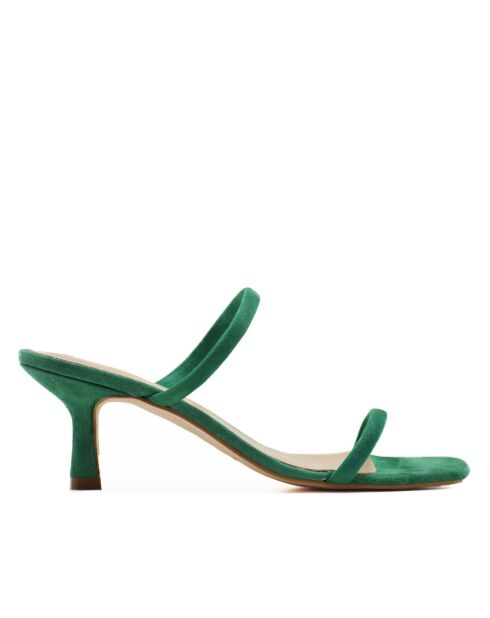 CA-1871 hellgrüne Veloursledersandalen - Absatz: 6 cm