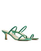 CA-1871 hellgrüne Veloursledersandalen - Absatz: 6 cm